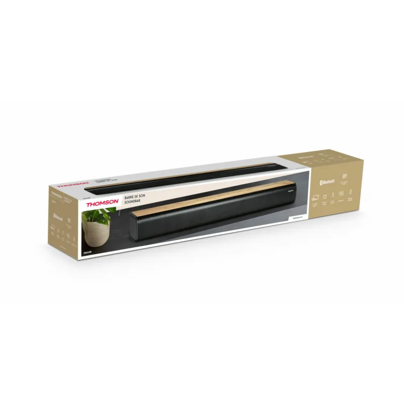 THOMSON SOUND BAR BT 200W USB PLAYER EQ REMOTE WOOD/BLACK SB402T 2