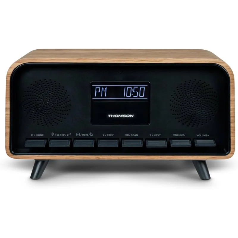 THOMSON THOMSON ALARM-CLOCK + RADIO FM 50 PRESET + BT SPEAKERS RETRO STYLE 30W WOOD RT850BT