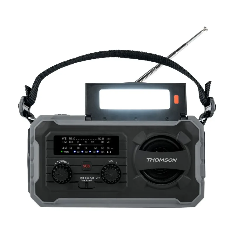 THOMSON THOMSON RADIO AM/FM + POWERBANK FUNCTION 8000MAH + SOLAR CHARGE + LINTERN GREY/BLACK RT280G