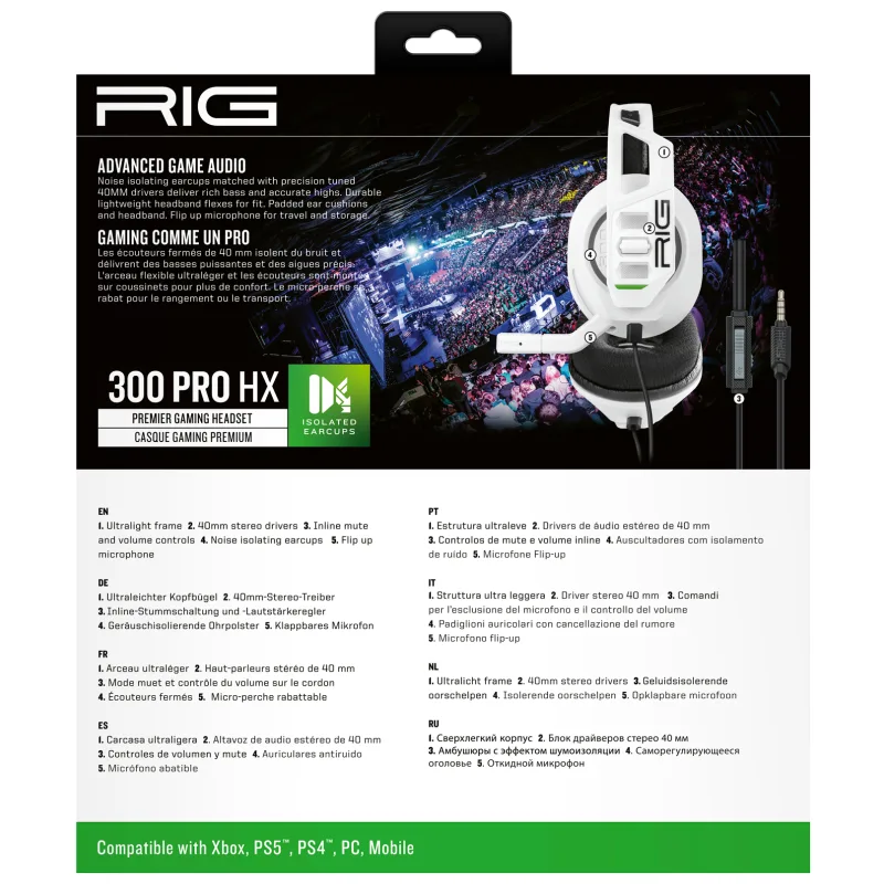 NACON RIG PRO 300HX XBX GAMING HEADSET WHITE RIG300PROHXW 4