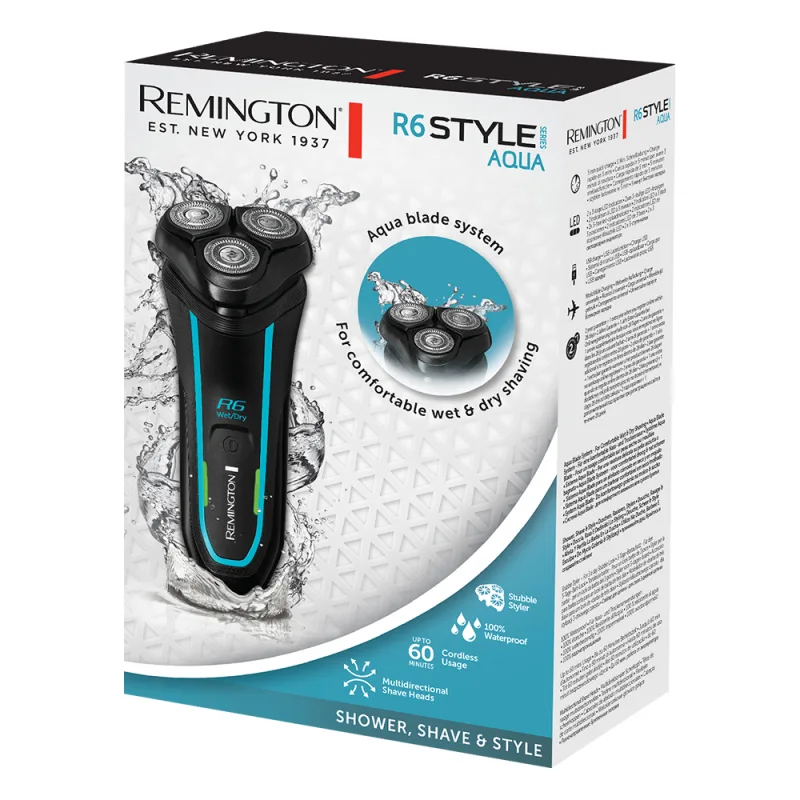 REMINGTON SHAVER R6 STYLE AQUA 60MIN USB WET&DRY R6000 3