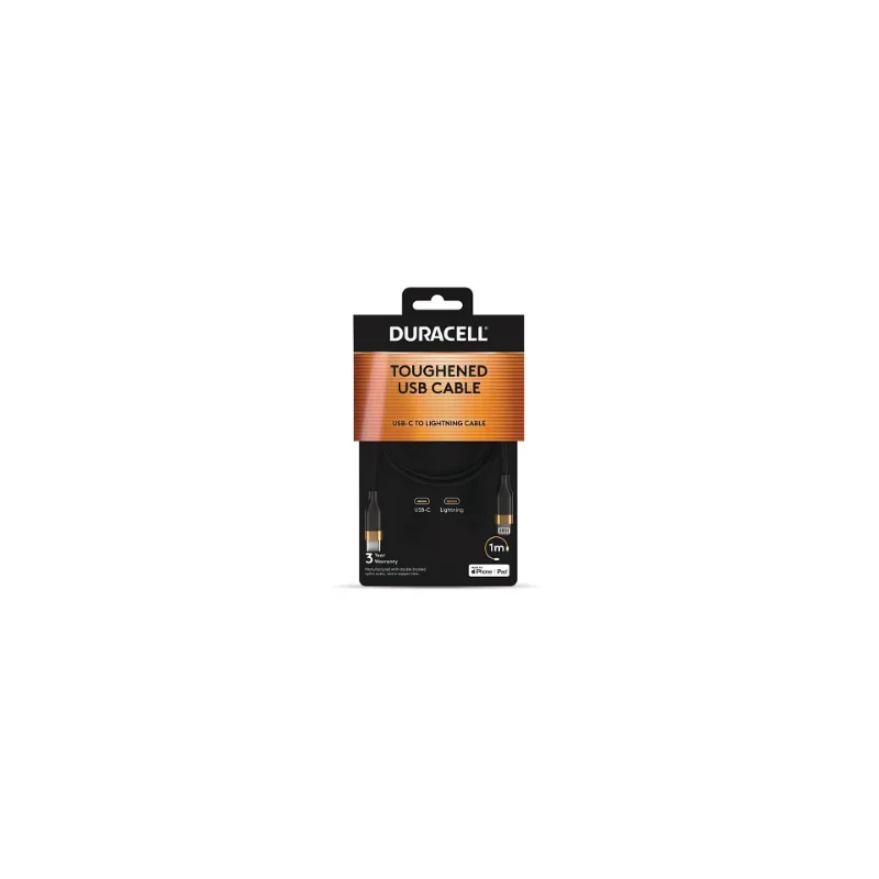 DURACELL CABLE USB-C TO LIGHTNING 30W 1M DRU5014A 2