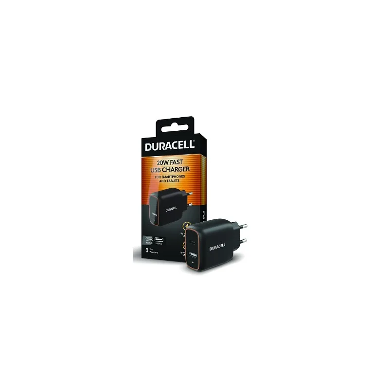 DURACELL POWER WALL CHARGER 1XUSB-A + 1XUSB-C 20W DRACUSB19-EU 2