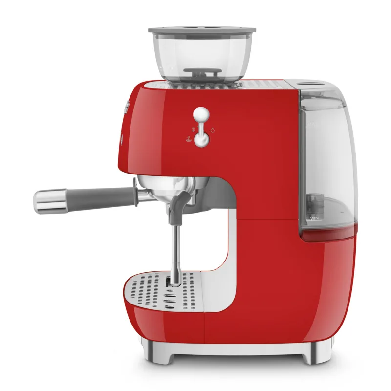 SMEG ESPRESSO MACHINE 50'STYLE WITH INTEGRATED GRINDER RED EGF03RDEU 2