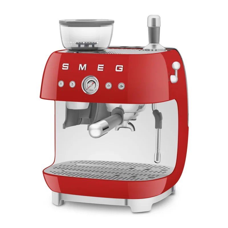 SMEG ESPRESSO MACHINE 50'STYLE WITH INTEGRATED GRINDER RED EGF03RDEU 4