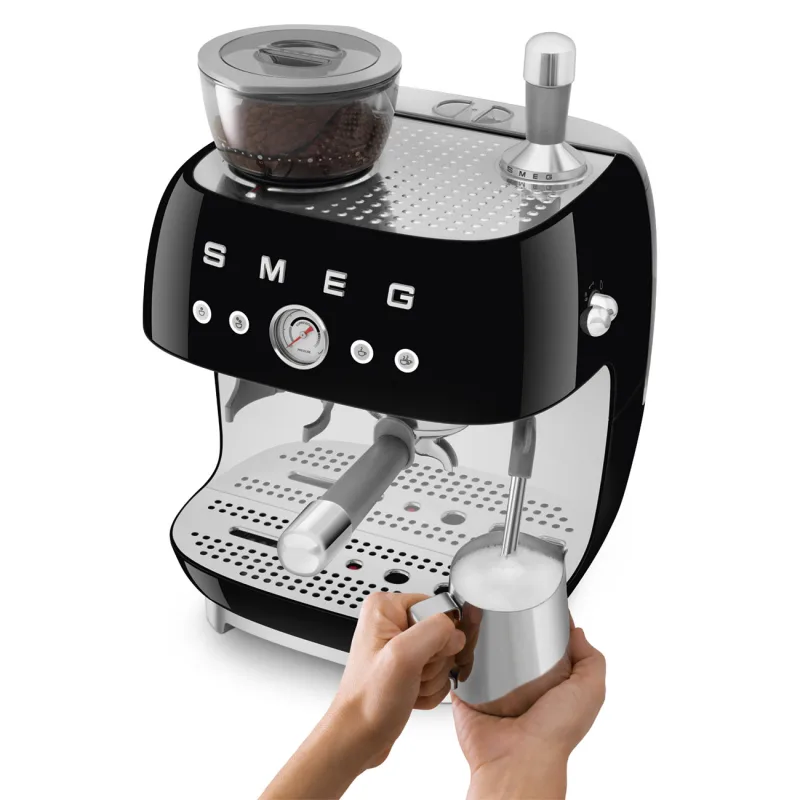 SMEG ESPRESSO MACHINE 50'STYLE WITH INTEGRATED GRINDER BLACK EGF03BLEU 4
