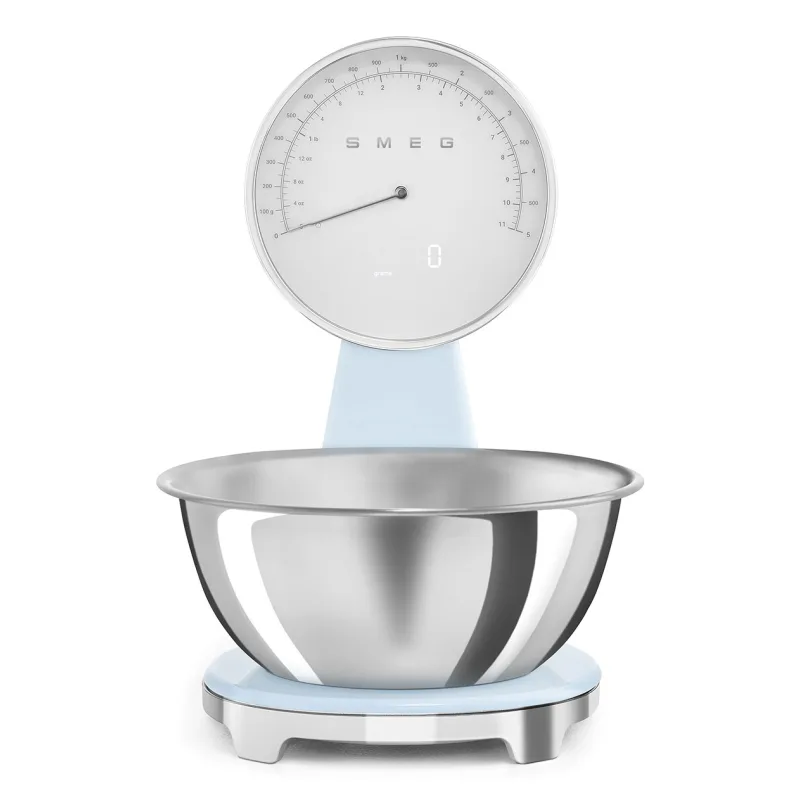 SMEG SMEG ANALOG AND DIGITAL KITCHEN SCALE PASTEL BLUE KSF01PBWW