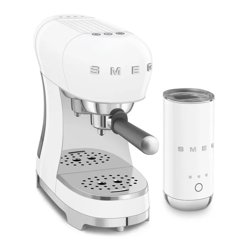 SMEG ESPRESSO COFFEE MACHINE 50'STYLE WHITE ECF12WHEU + MFF02 3