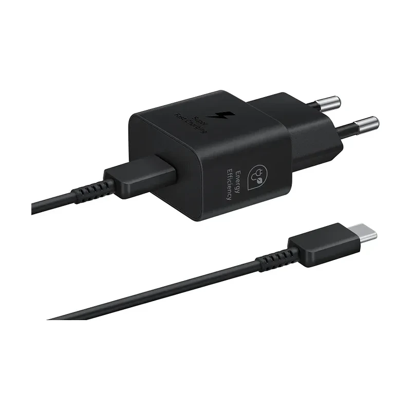 SAMSUNG POWER WALL CHARGER 25W USB-C BLACK + CABLE USB-C TO USB-C BLACK EP-T2510XBEGEU 3