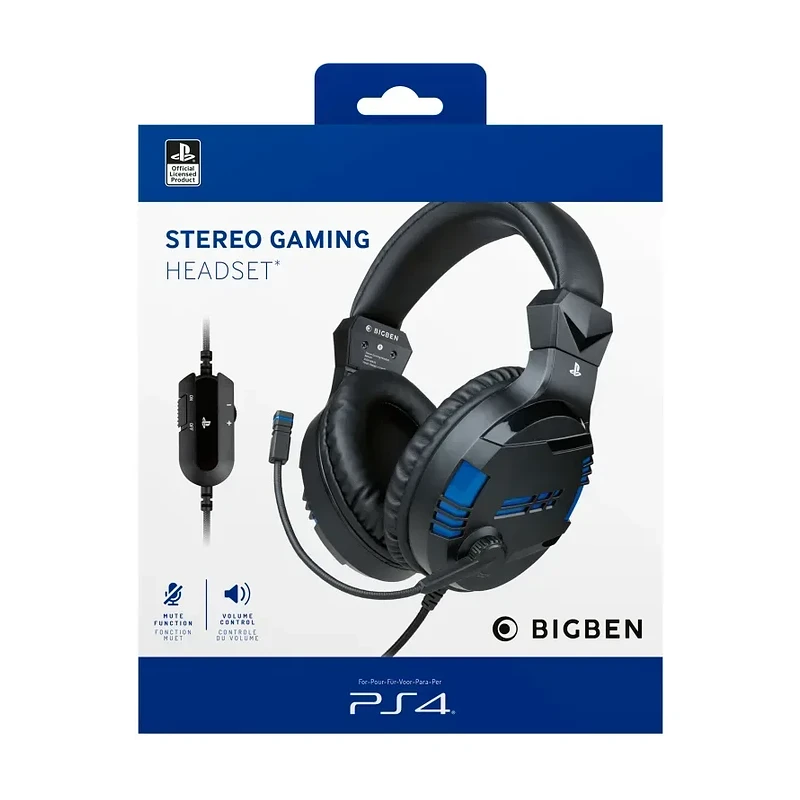 NACON BIGBEN GAMING HEADPHONES WITH MICROPHONE PS4 V3 BLACK/BLUE PS4OFHEADSETV3 5